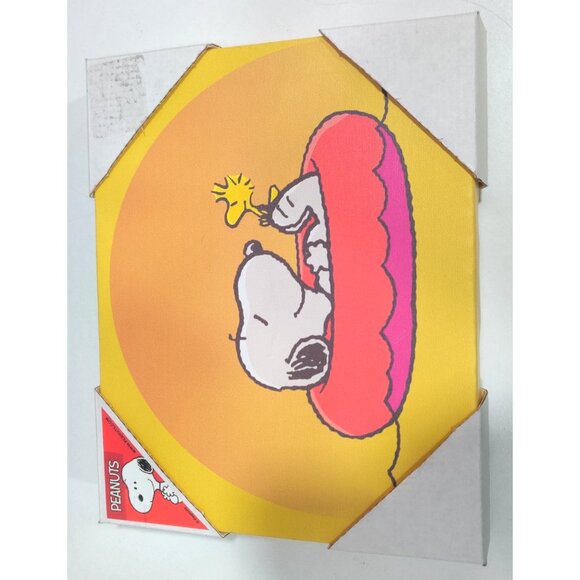 Peanuts Canvas Art Print  Snoopy Woodstock On Red Swim Raft Floaty 8.25x10.5" - Picture 2 of 13